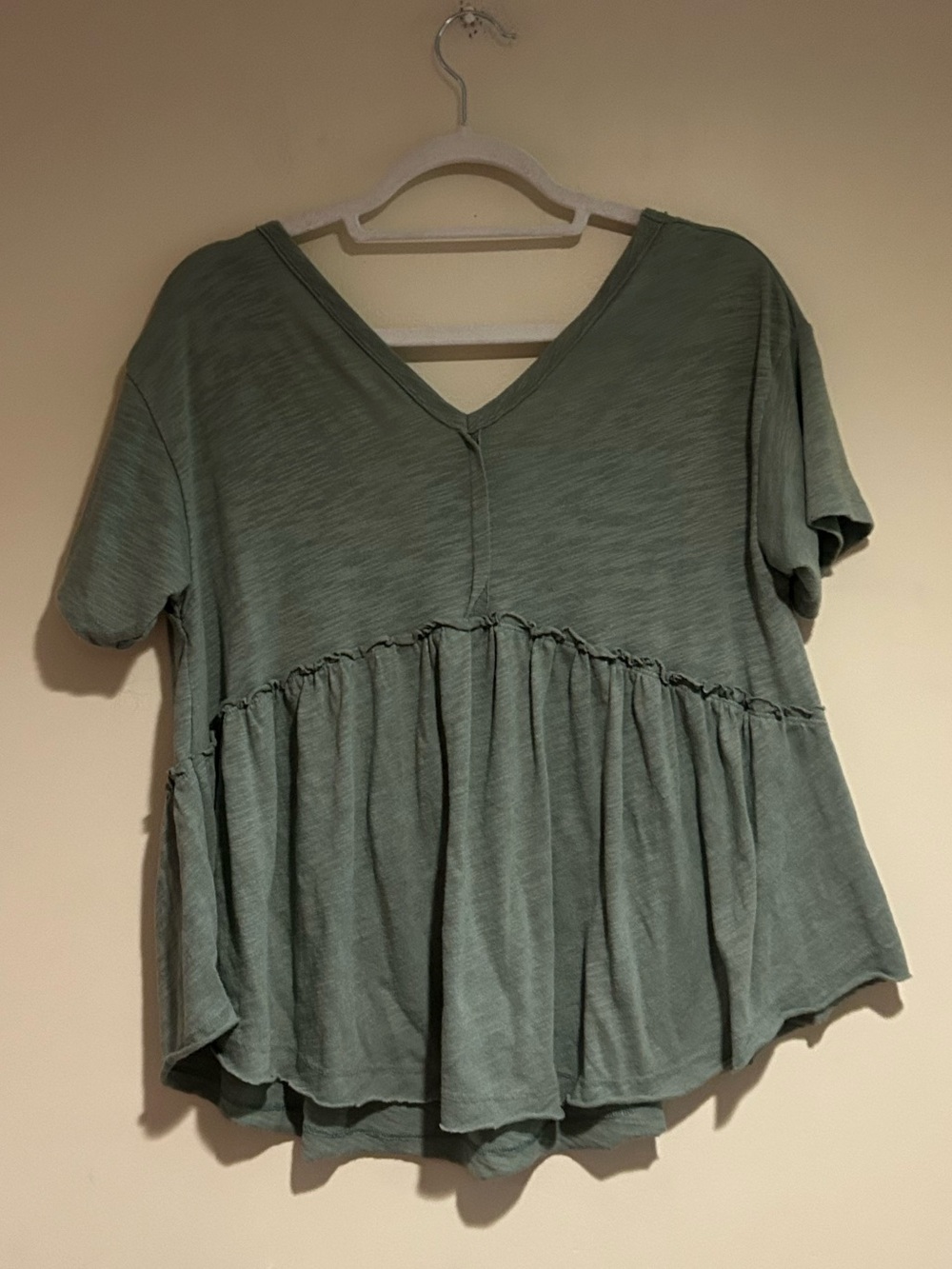 American Eagle Green Babydoll Top Tie Back Sz Sm